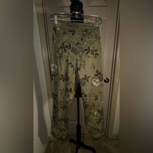 Democracy Olive Floral Ladies Pants